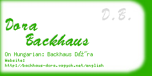 dora backhaus business card